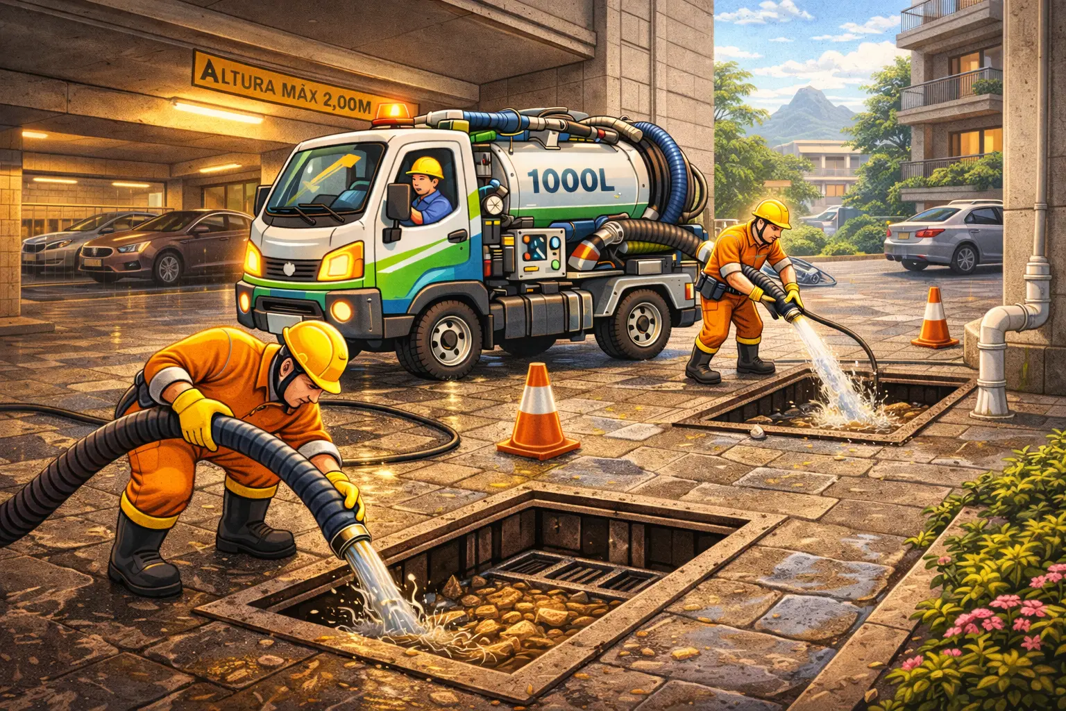 Acessibilidade para serviços de desentupimento com veículos compactos RJ.