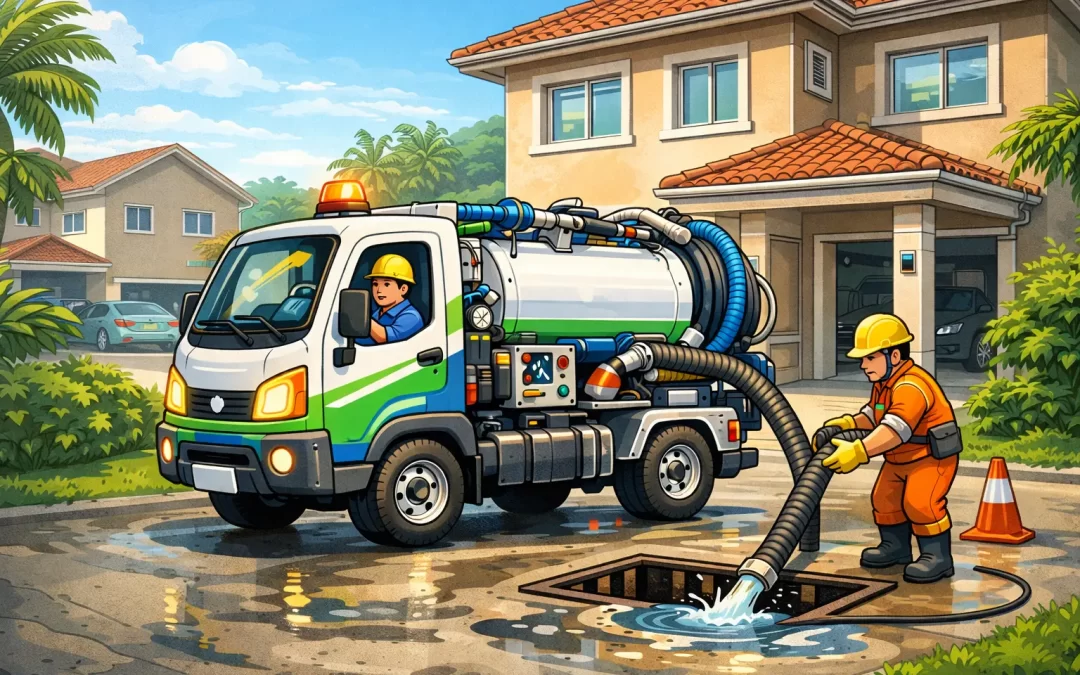 Caminhão compacto para limpeza de caixa de gordura residencial RJ