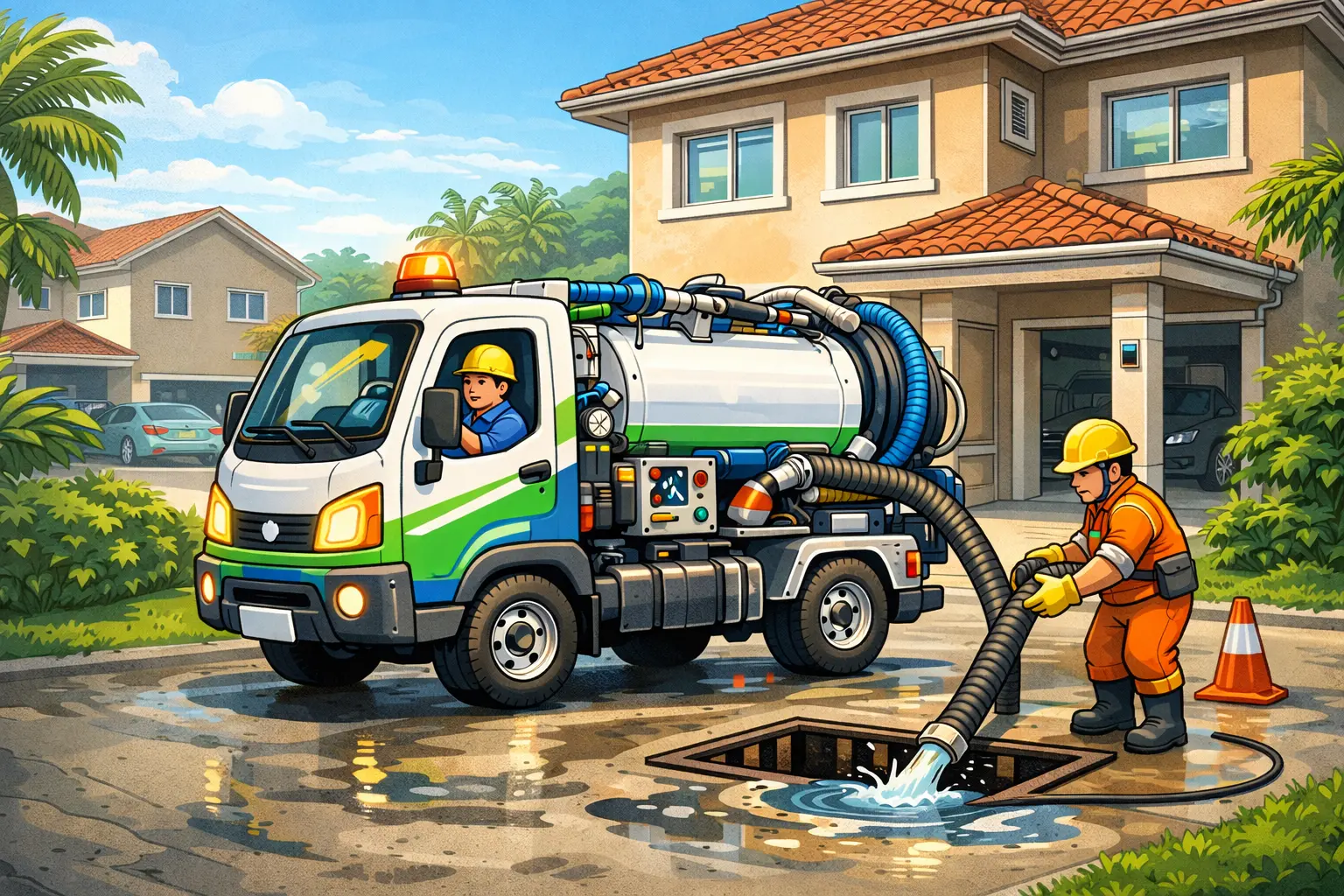 Caminhão compacto para limpeza de caixa de gordura residencial RJ