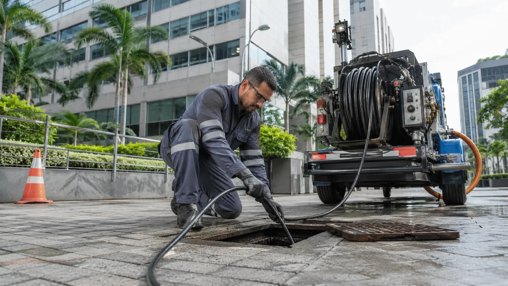 Desentupimento técnico em prédios comerciais de Jacarepaguá